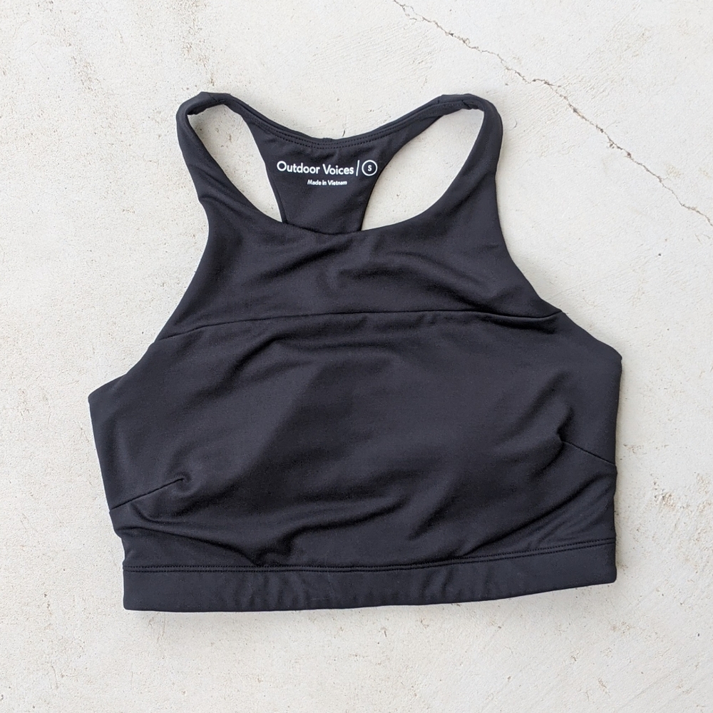 Outdoor Voices Charcoal Halter Lined And Padded Sports Bra